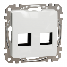 Центр пл для 2хRJ45 (ч) біл Sedna Design, Білий, Лицьова накладка