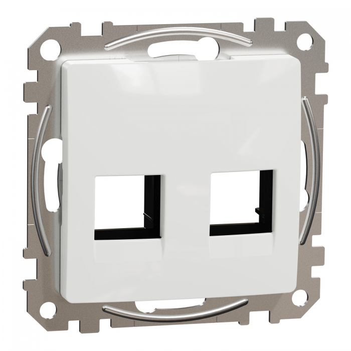 Центр пл для 2хRJ45 (ч) біл Sedna Design, Білий, Лицьова накладка