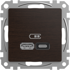 USB роз A+C 3A 45Вт Венге Sedna Elements, Венге, Sedna Design & Elements
