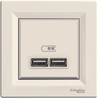 USB розетка 2,1A крем. Asfora, Asfora