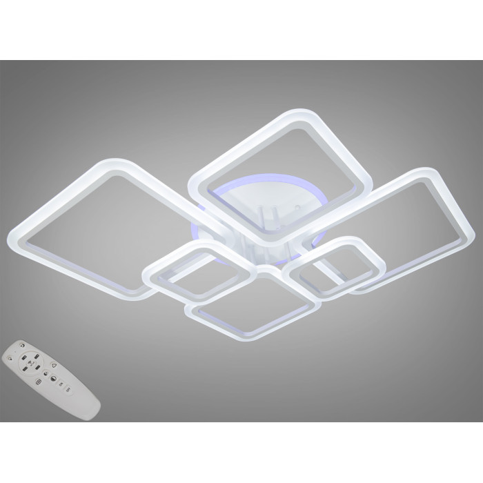 LED люстра смарт світильник з пультом, підсвіткою, 115W, білий