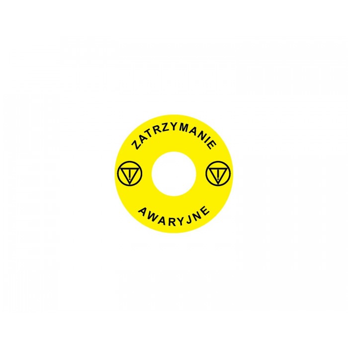 Emergency Stop наклейка для Ex9P1 H, 60 mm, 3М основа, жовта, PL