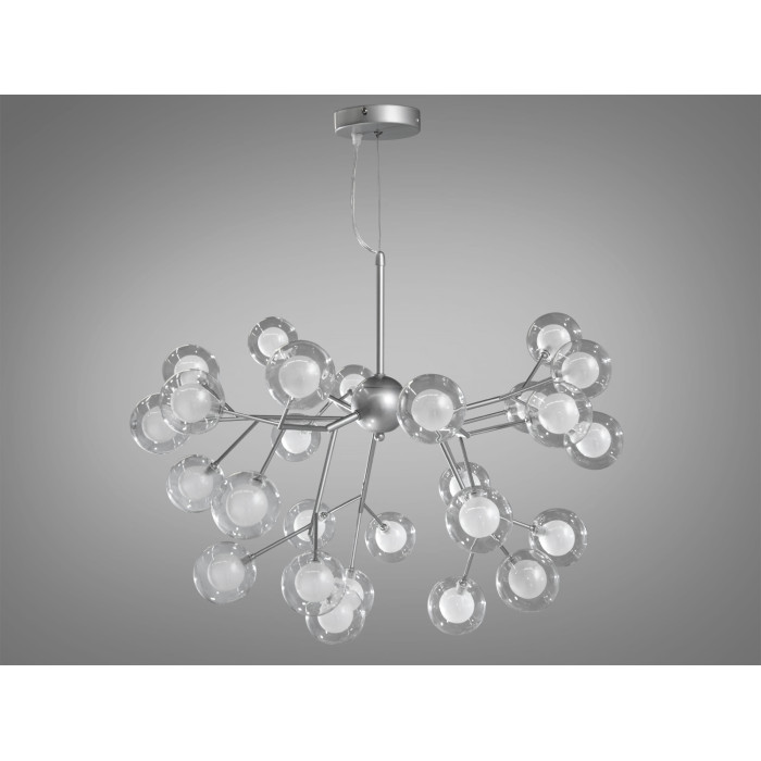 Неймовірно вишукана люстра "Світлячок" , 27 ламп, колір-хром сатин