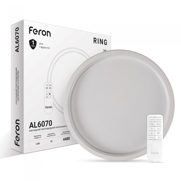 Світлодіодна накладна люстра Feron AL6070 RING 70Вт білий Світлодіодна накладна люстра Feron AL6070 RING 70Вт білий
