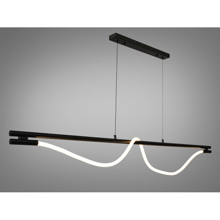 Сучасна світлодіодна люстра шланг, 20W, чорна люстра