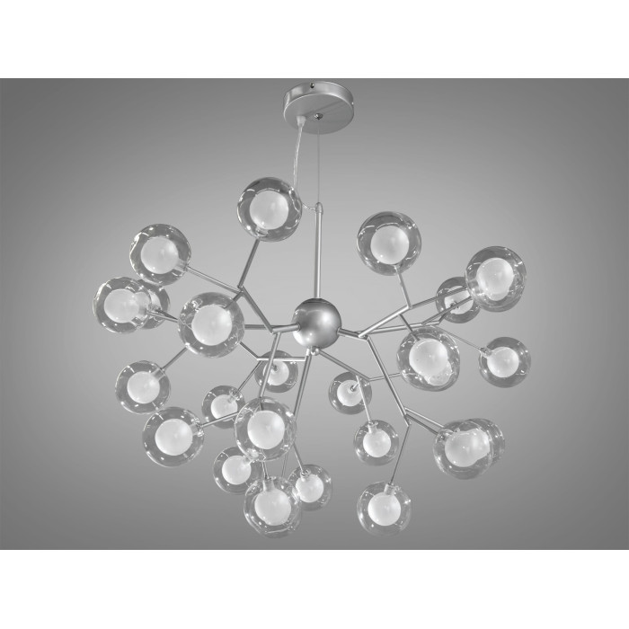 Неймовірно вишукана люстра "Світлячок" , 27 ламп, колір-хром сатин