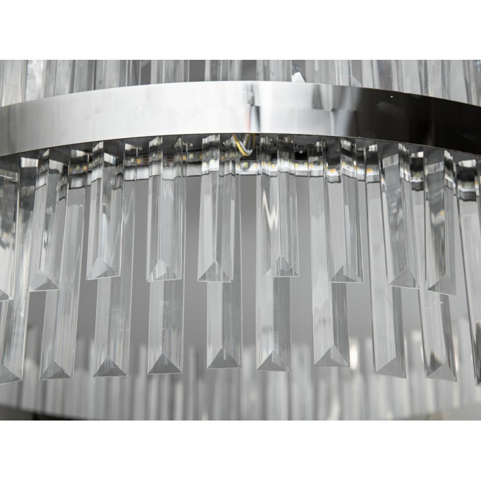 Нова кришталева світлодіодна люстра в залу потужністю 190 Вт, хром