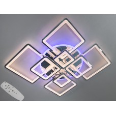 Сучасна LED люстра з пультом, диммером та підсвіткою, 225W, хром