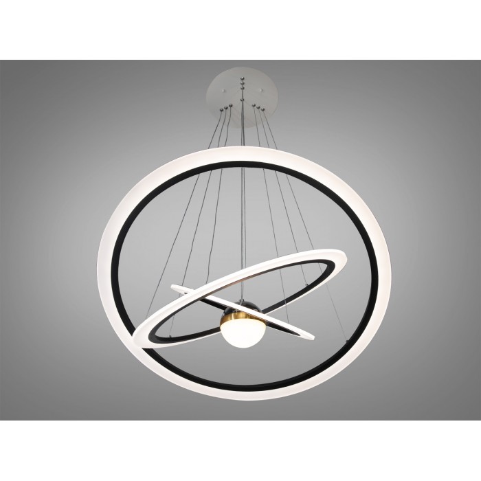 Світлодіодна люстра з додатковим підсвічуванням,140 Вт, чорна