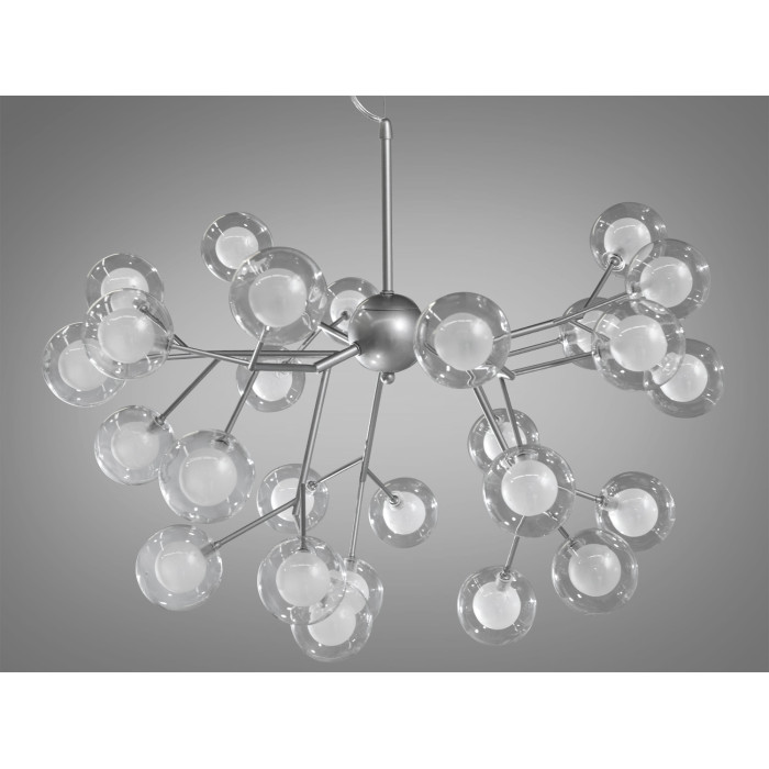 Неймовірно вишукана люстра "Світлячок" , 27 ламп, колір-хром сатин