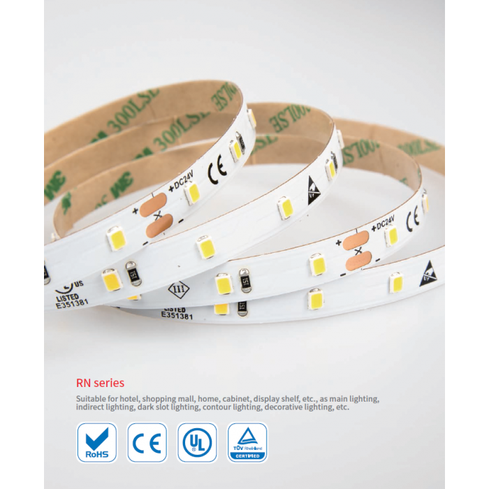 LED стрічка RISHANG 120-2835-12V-IP20 8,6W 818Lm 2700K 5м (RN08C0TA-B-SW)