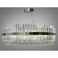 Нова кришталева світлодіодна люстра в залу потужністю 190 Вт, хром