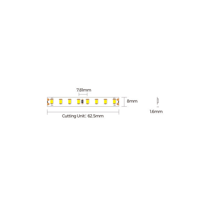 LED стрічка COLORS 128-2835-24V-IP33 8.7W 1383Lm 5000K 5м (D8128-24V-8mm)