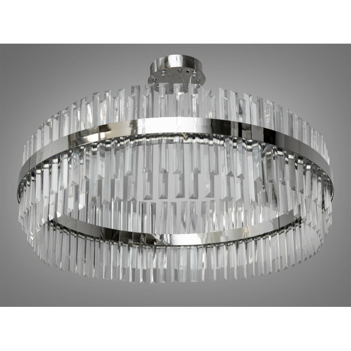 Нова кришталева світлодіодна люстра в залу потужністю 190 Вт, хром