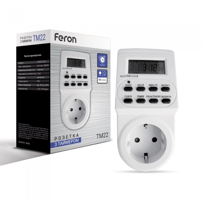 Розетка з таймером Feron TM22 Розетка з таймером Feron TM22