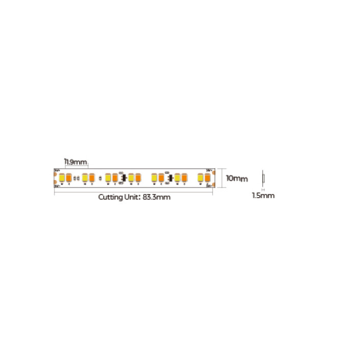 LED стрічка COLORS 168-2835-24V-IP33 9.61W 1900K + 3000K 5м (DS8168GWWW-24V-10mm)