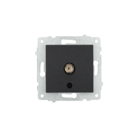 Механізм розетки ТВ прохідної Grano чорн. металік/12/120, Чорний металік, Механізм розетки ТВ прохідної