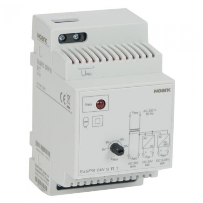 Блок живлення, 8W, стабілізований регульований вихід, 5-24V DC,