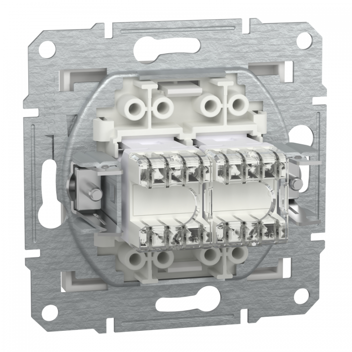 Розетка 2хRJ45 UTP 5E білий Asfora б/р, Asfora
