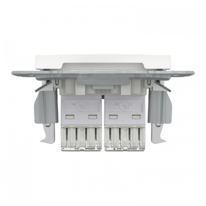 Розетка 2хRJ45 UTP 5E білий Asfora б/р, Asfora