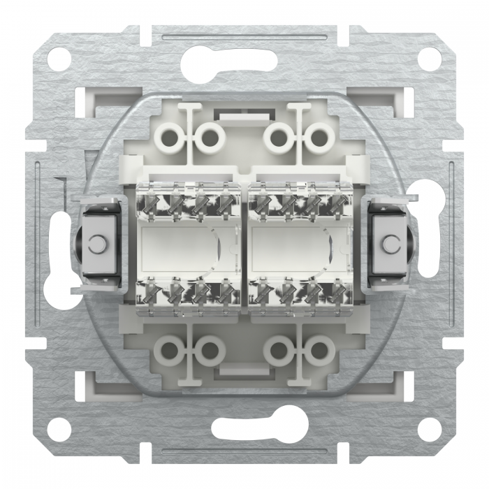 Розетка 2хRJ45 UTP 5E білий Asfora б/р, Asfora