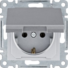 Розетка з з/к з кришкою Lumina, срібна, 16А/230В