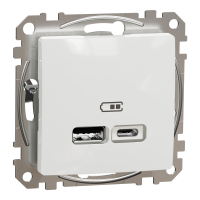 USB роз A+C 2,4A Білий Sedna Design, Білий, Sedna Design & Elements
