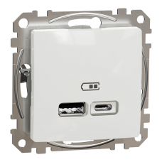 USB роз A+C 2,4A Білий Sedna Design, Білий, Sedna Design & Elements
