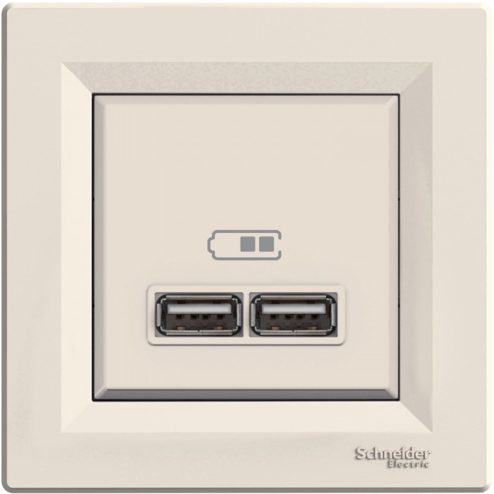 USB розетка 2,1A алюм. Asfora, Asfora USB розетка 2,1A алюм. Asfora, Asfora