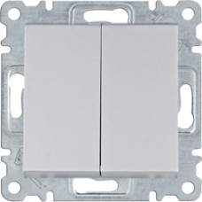 Вимикач 1-тактовий 2-клавішний Lumina, срібний, 10АХ/230В