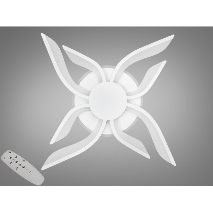 Оригінальна led люстра з пультом, диммером, підсвіткою, 67W, біла