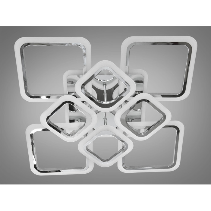Сучасна LED люстра з підсвічуванням, димером, 115W, хром