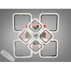 Сучасна LED люстра з підсвічуванням, димером, 115W, хром
