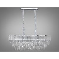 Ексклюзивна підвісна кришталева люстра овальної форми, 10 ламп, хром