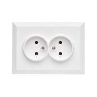 Фронтальна панель розетки подвійної без заземлення Arcuate, матовий білий