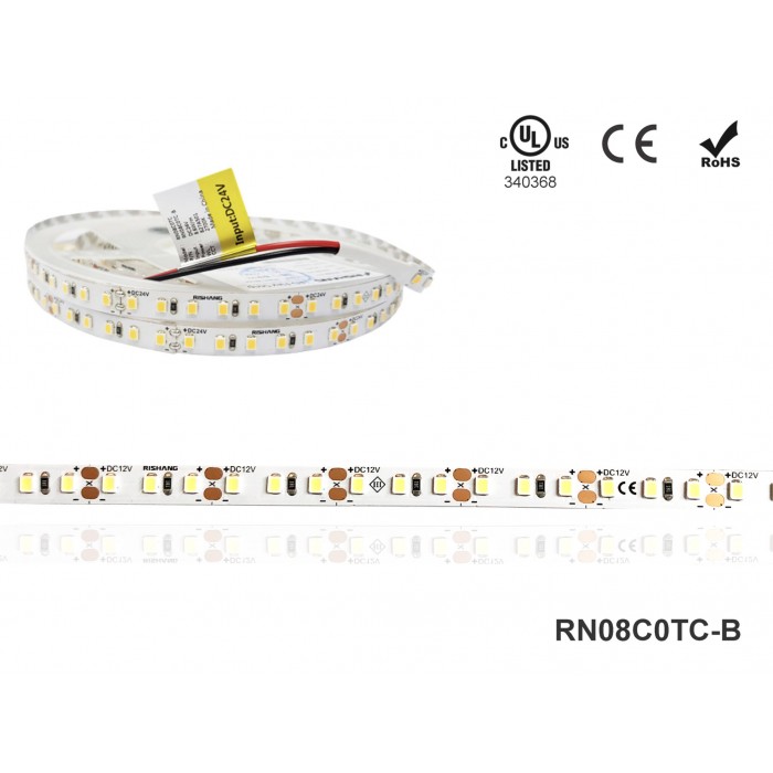 LED стрічка RISHANG 120-2835-24V-IP20 8,6W 818Lm 2700K 5м (RN08C0TC-B-SW)