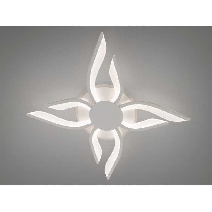 Оригінальна led люстра з пультом, диммером, підсвіткою, 67W, біла