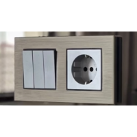 Рамка PRIME ALUMINIUM двійна бронза+чорн.металік, Чорний металік, Рамка двійна