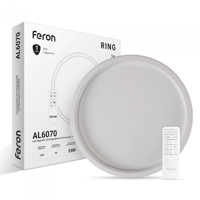 Світлодіодна накладна люстра Feron AL6070 RING 90Вт білий Світлодіодна накладна люстра Feron AL6070 RING 90Вт білий