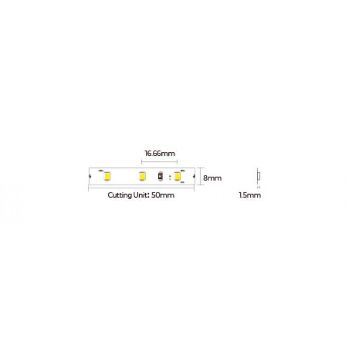 LED стрічка COLORS 60-2835-12V-IP20 4,4W 480Lm 3000K 5м (DJ60-12V-8mm-WW)