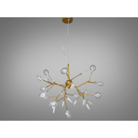 Підвісна люстра "Світлячок" від українського виробника, 27 ламп, золото
