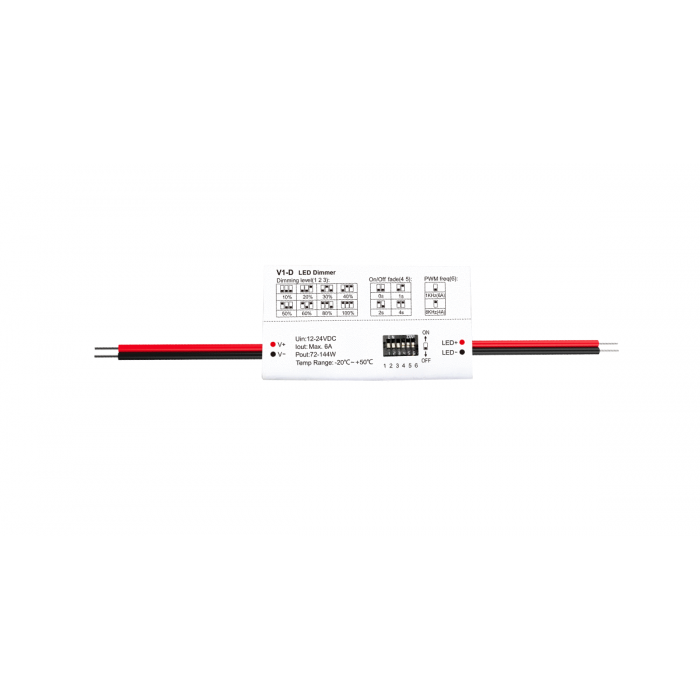 LED-контролер DEYA 12-24VDC, 6A*1CH (V1-D)