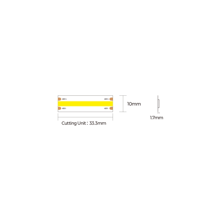 LED стрічка COLORS COB-48V-IP20 10W 860Lm 4000K 15м (DF8-48V-10mm-NW)