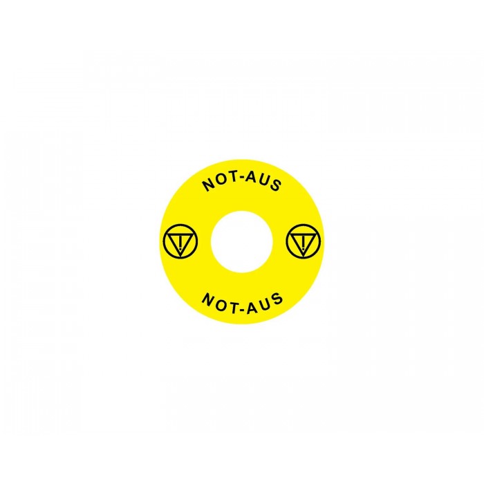 Emergency Stop наклейка для Ex9P1 H, 60 mm, 3М основа, жовта, DE