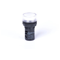 Індикатор, плоска лінза, біла, 400V AC