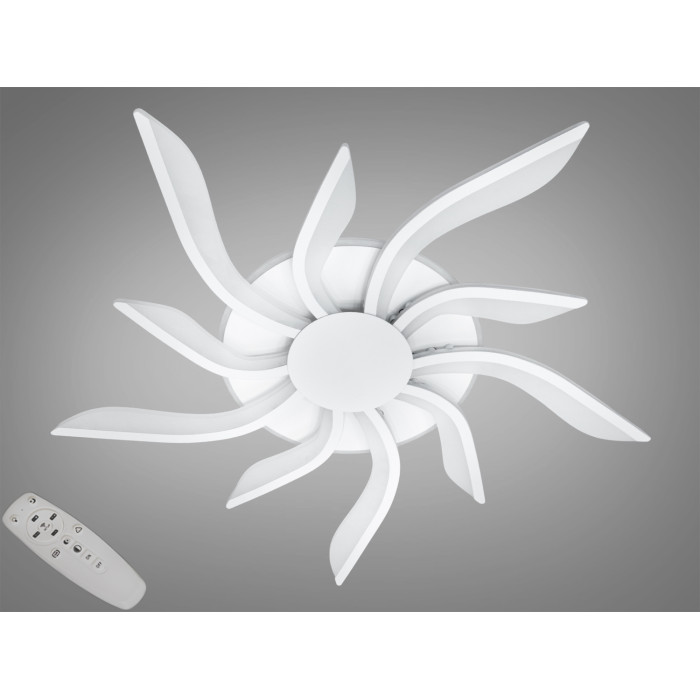 Оригінальна світлодіодна люстра з пультом, підсвіткою, 82W, біла