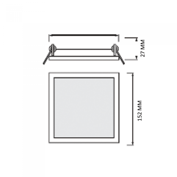 ALEXIS/SQ-12 3CCT Світильник вбудований LED 12W 3CCT 1050Lm 160-265V 152мм h27мм білий квадрат/1/60