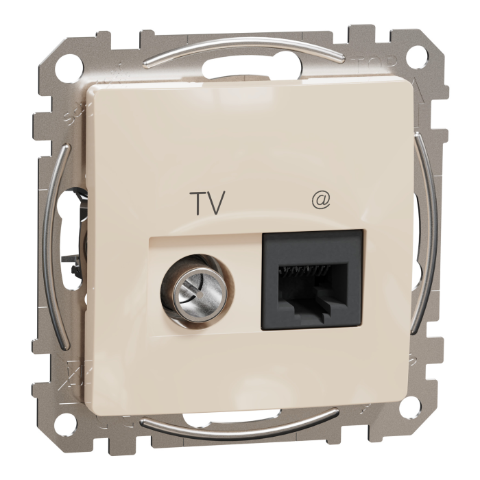 RJ45 CAT6 UTP -TV інд Беж Sedna Design, Бежевий, Sedna Design & Elements