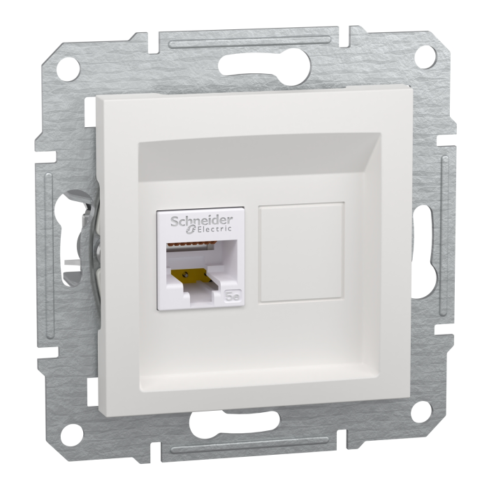 Розетка RJ45 UTP кат 5E білий Asfora б/р, Asfora
