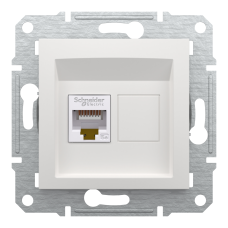 Розетка RJ45 UTP кат 5E білий Asfora б/р, Asfora